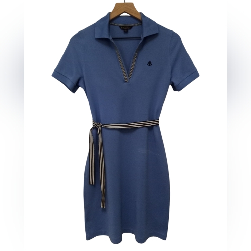 Brooks Brothers Steel Blue Polo Collar Mini Dress